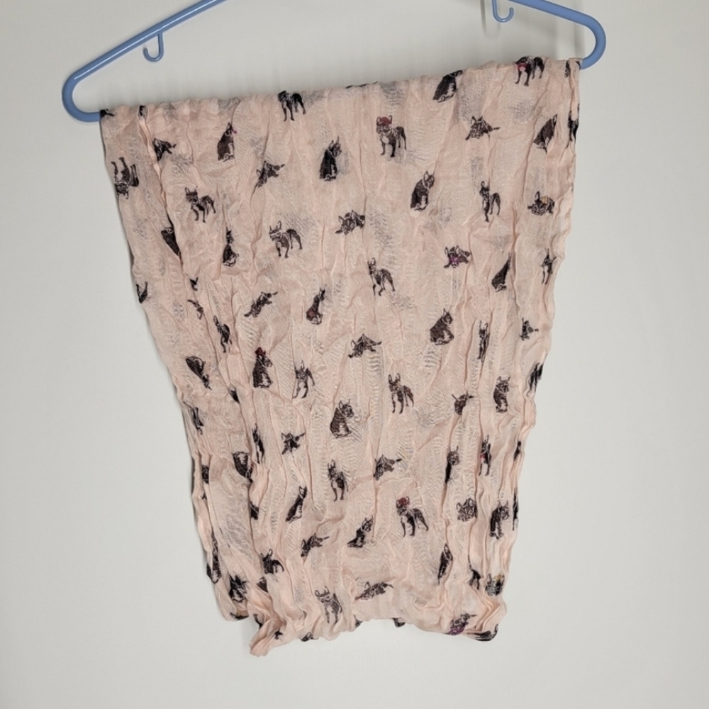 Charming Frenchie Print Lightweight Scarf
